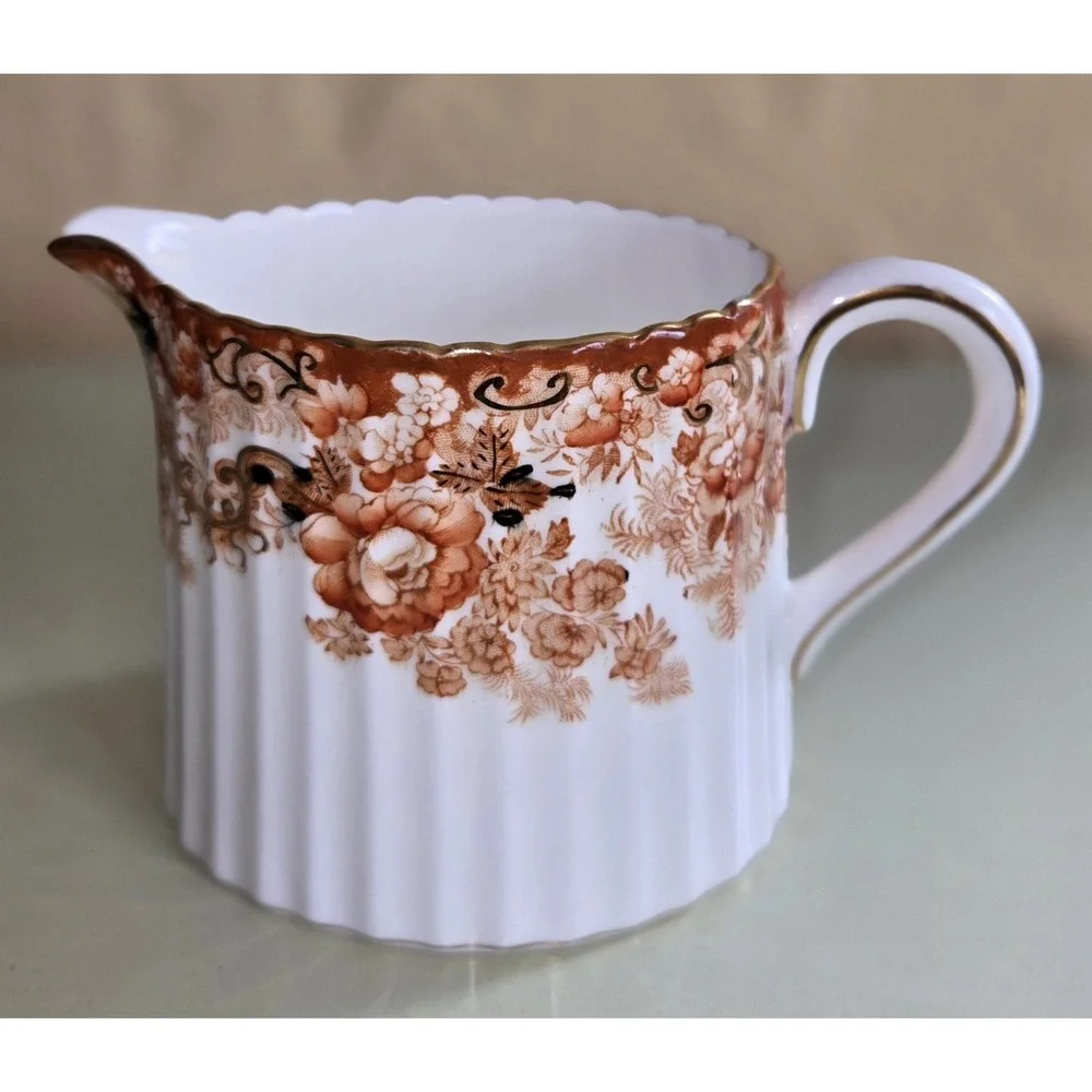 Victorian Rust Creamer, Fenton, Bone China By Samuel Radford, England 1800's